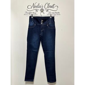 Gogo Star Ultra High Rise Triple Button Skinny Jeans Dark Wash Size 9